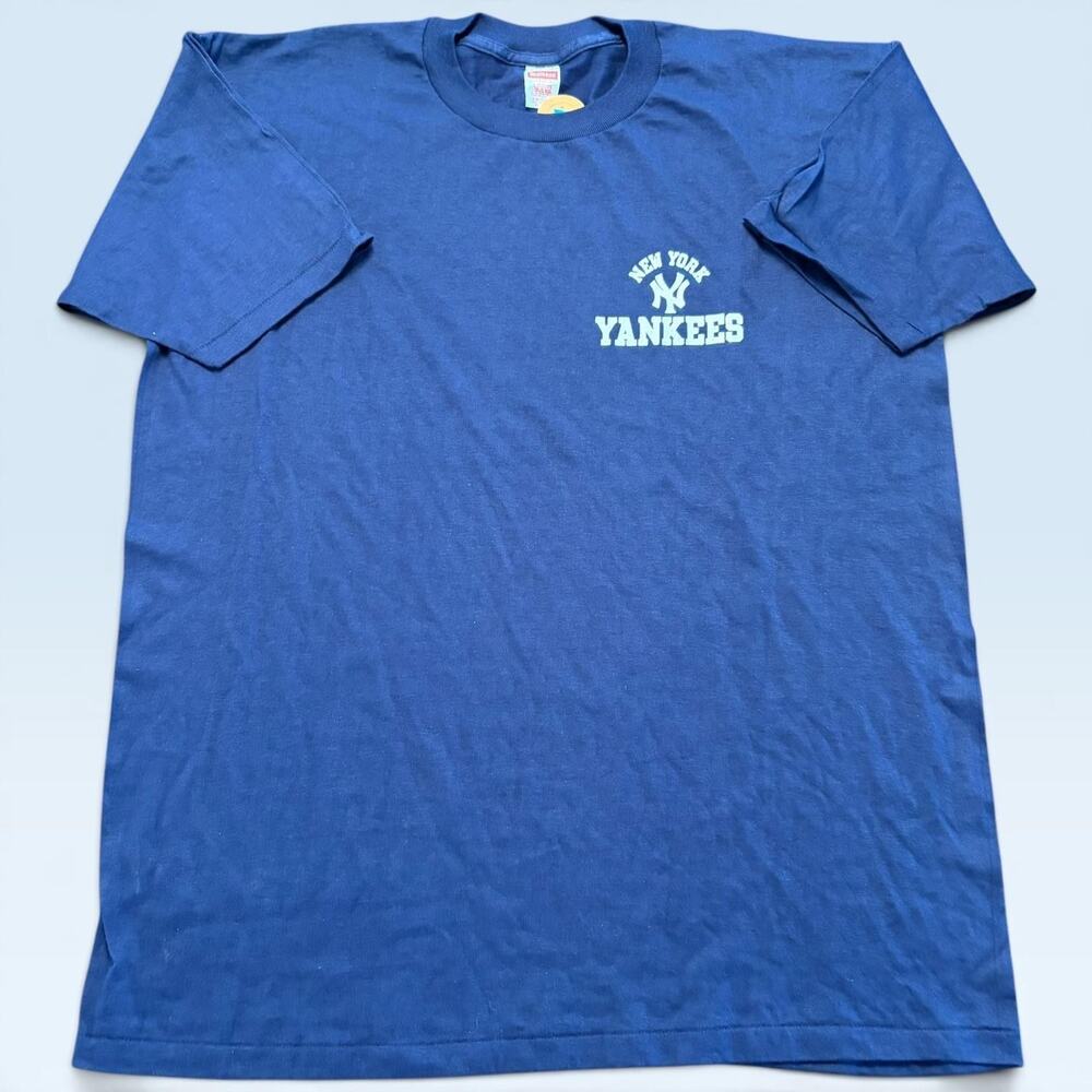 Vintage New York Yankees Shirt Mens XL Blue MLB Baseball Healthknit Made USA 90s